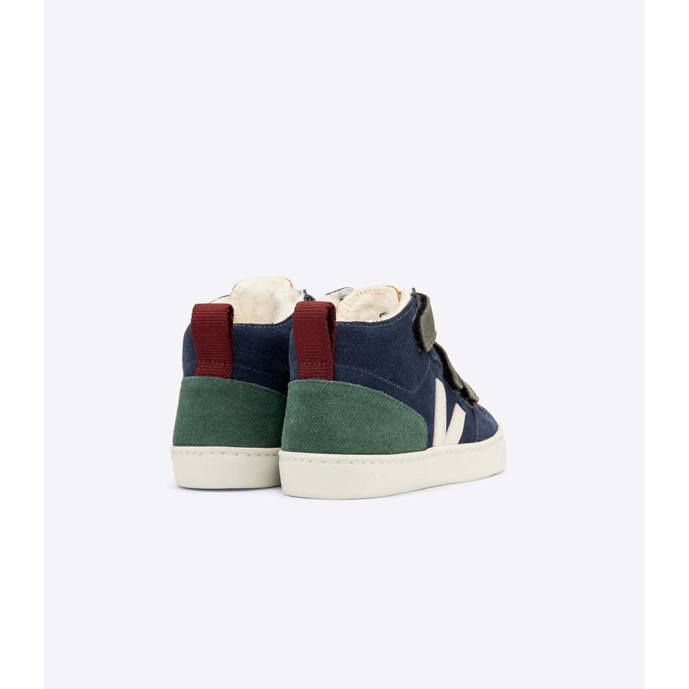 Veja V-10 MID FURED SUEDE Schoenen Kinderen Blauw | BE 760UZG